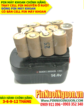 Pin máy khoan BLACK & DECKER 14.4V-2.0AH (2000mAh)-Thay pin Máy khoan BLACK & DECKER NiMh 14.4v-2.0AH